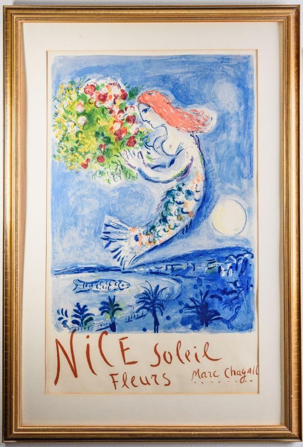 【真作保証】マルク・シャガール「画家とモデル」リトグラフ 版画 絵画 真作保証】マルク・シャガール「画家とモデル」リトグラフ 版画 絵画